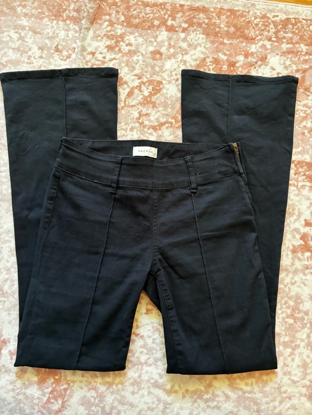 New, Black Pacsun low rise flare pants waist size 25